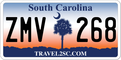 SC license plate ZMV268