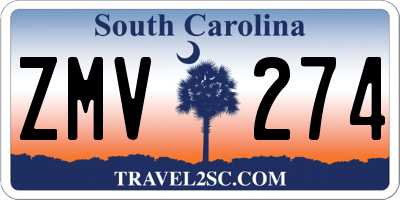SC license plate ZMV274