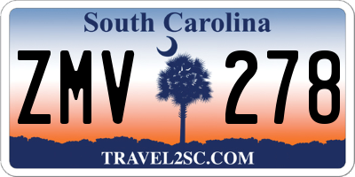 SC license plate ZMV278