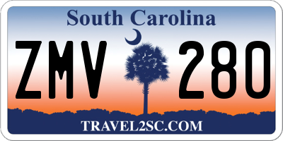 SC license plate ZMV280