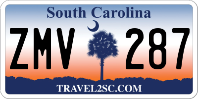 SC license plate ZMV287