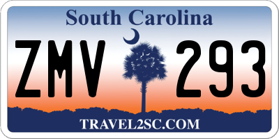SC license plate ZMV293