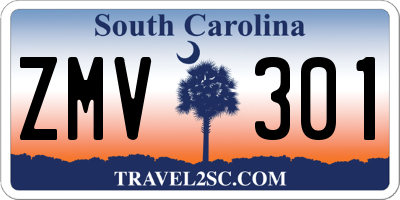 SC license plate ZMV301
