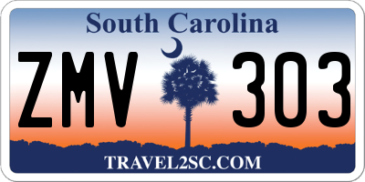 SC license plate ZMV303