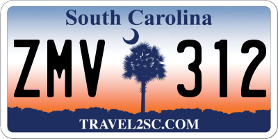 SC license plate ZMV312