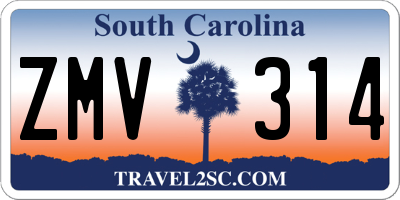 SC license plate ZMV314