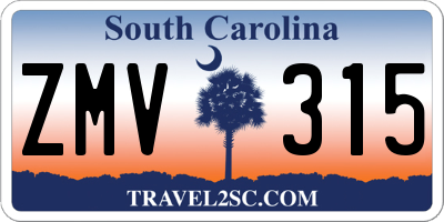 SC license plate ZMV315