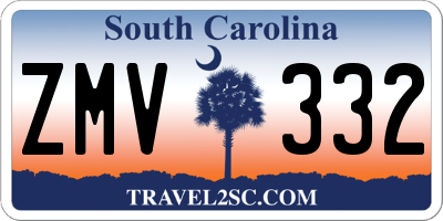 SC license plate ZMV332