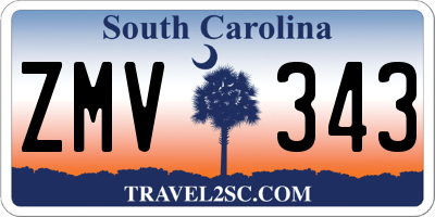 SC license plate ZMV343