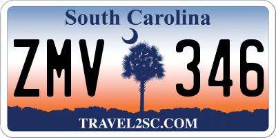 SC license plate ZMV346