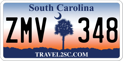 SC license plate ZMV348