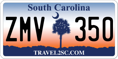 SC license plate ZMV350
