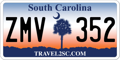SC license plate ZMV352
