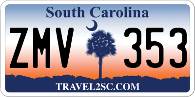 SC license plate ZMV353