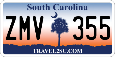 SC license plate ZMV355