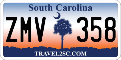 SC license plate ZMV358