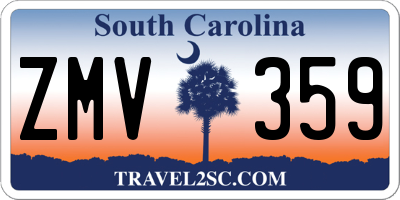 SC license plate ZMV359