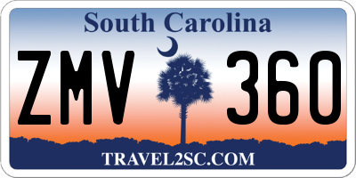 SC license plate ZMV360