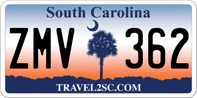 SC license plate ZMV362