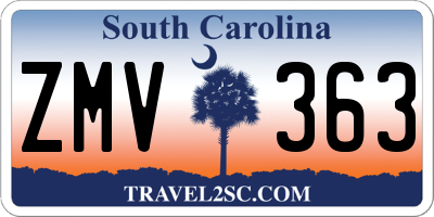 SC license plate ZMV363