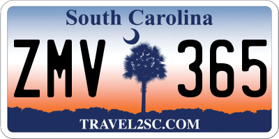 SC license plate ZMV365