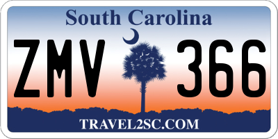 SC license plate ZMV366