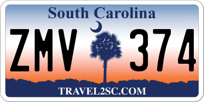 SC license plate ZMV374