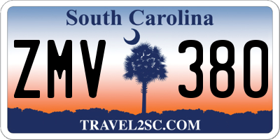 SC license plate ZMV380