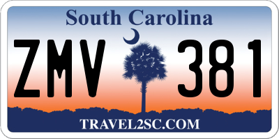 SC license plate ZMV381