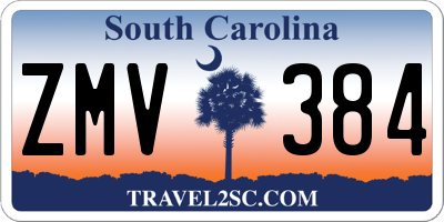 SC license plate ZMV384