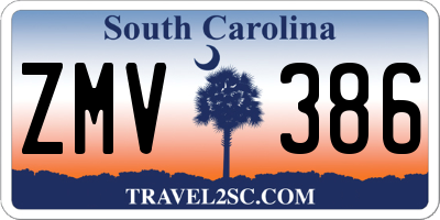 SC license plate ZMV386