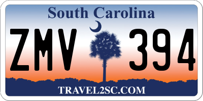 SC license plate ZMV394