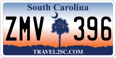 SC license plate ZMV396