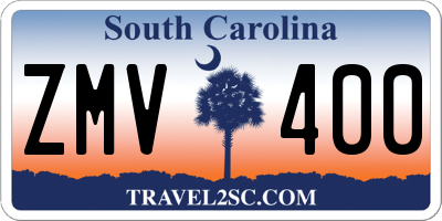 SC license plate ZMV400