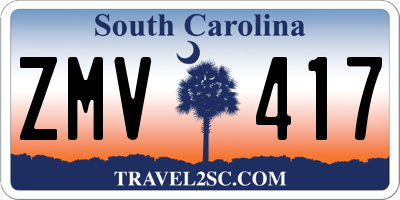 SC license plate ZMV417