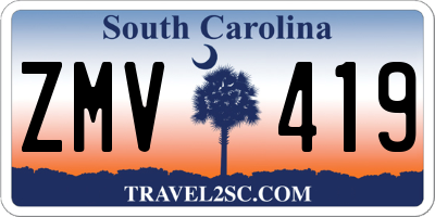 SC license plate ZMV419
