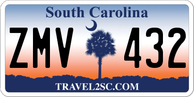 SC license plate ZMV432