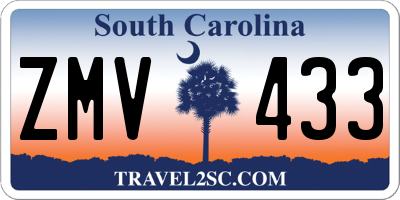 SC license plate ZMV433