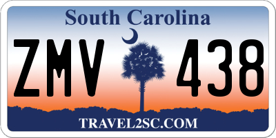 SC license plate ZMV438