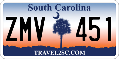SC license plate ZMV451