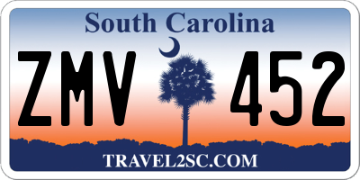 SC license plate ZMV452