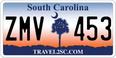 SC license plate ZMV453