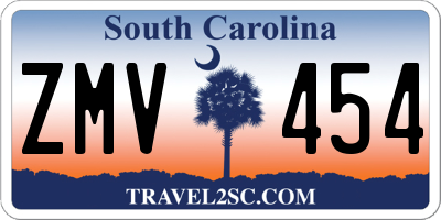 SC license plate ZMV454
