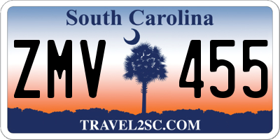 SC license plate ZMV455