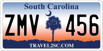 SC license plate ZMV456