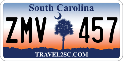SC license plate ZMV457
