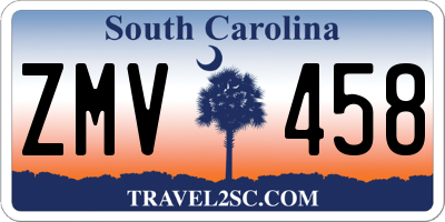 SC license plate ZMV458