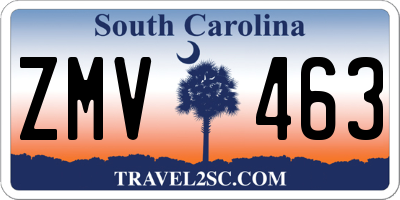 SC license plate ZMV463