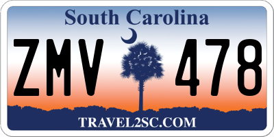 SC license plate ZMV478