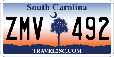 SC license plate ZMV492